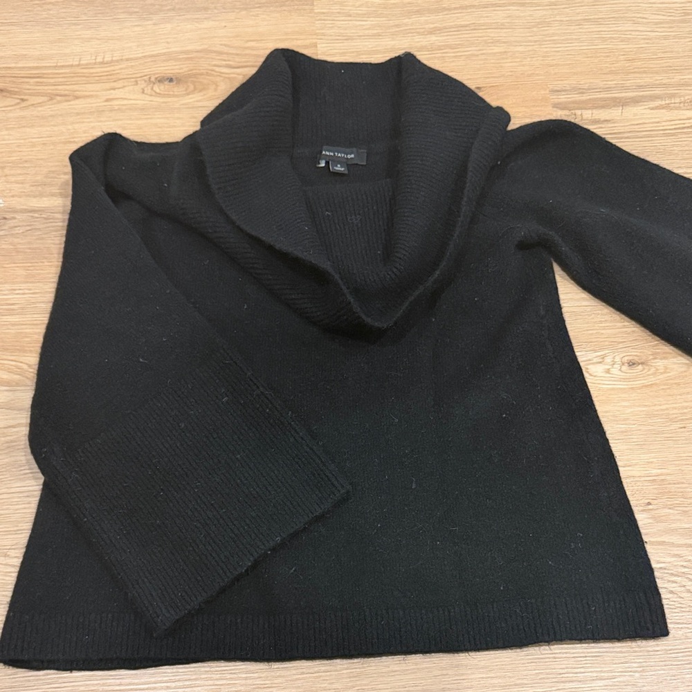 Ann Taylor Black Cowl Neck Sweater